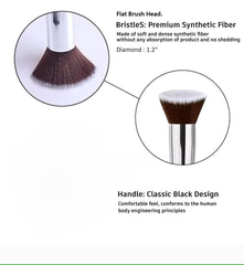 Flat Top Kabuki Foundation Brush for Liquid, Cream & Powder Makeup