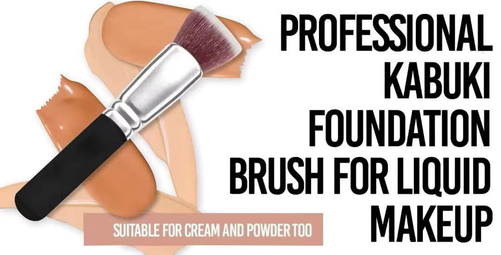 Flat Top Kabuki Foundation Brush for Liquid, Cream & Powder Makeup