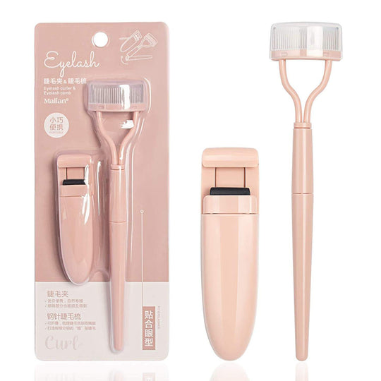 Eyelash Curler Set with Replacement Silicone Pads – Stainless Steel Lash Curler for Long-Lasting Curl, Natural Lift & No Pinching