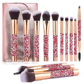 Diamond Soft Makeup Brush Set (10 PCS) – Ultra-Soft Synthetic Bristles, Luxury Crystal Handle, Professional Blending Brushes for Face, Eyes & Foundation