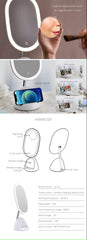 LED Makeup Mirror with Wireless Charging Base – Touch Control Vanity Mirror with Adjustable Light & Oval Design