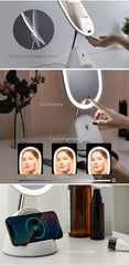 LED Makeup Mirror with Wireless Charging Base – Touch Control Vanity Mirror with Adjustable Light & Oval Design