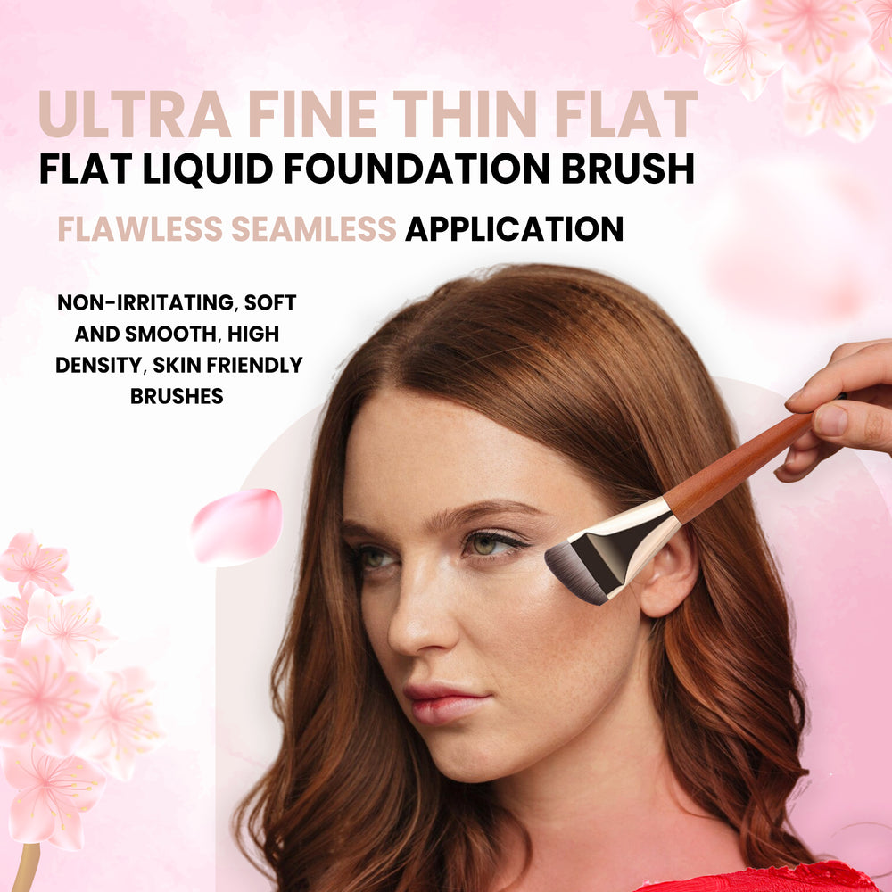 Ultra-Fine Thin Flat Liquid Foundation Brush – Precision Makeup Brush for Smooth, Streak-Free Foundation, Contour & Concealer Application