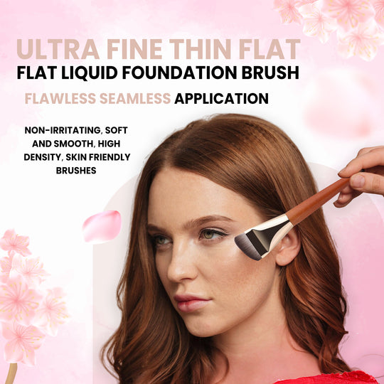 Ultra-Fine Thin Flat Liquid Foundation Brush – Precision Makeup Brush for Smooth, Streak-Free Foundation, Contour & Concealer Application