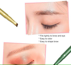 4-in-1 Retractable Travel Makeup Brush Pen Multi-Head Eye & Brow Brush Kit with Compact Case