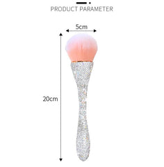 3-Piece Glitter Handle Makeup Brush Set – Luxury Blush & Powder Brushes with Rhinestone Design