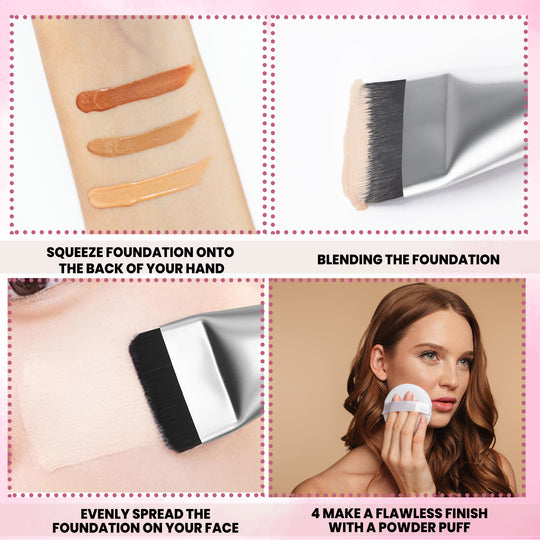 High-End Ultra Fine Thin Flat Liquid Foundation Brush | Smooth, Streak-Free Makeup Application