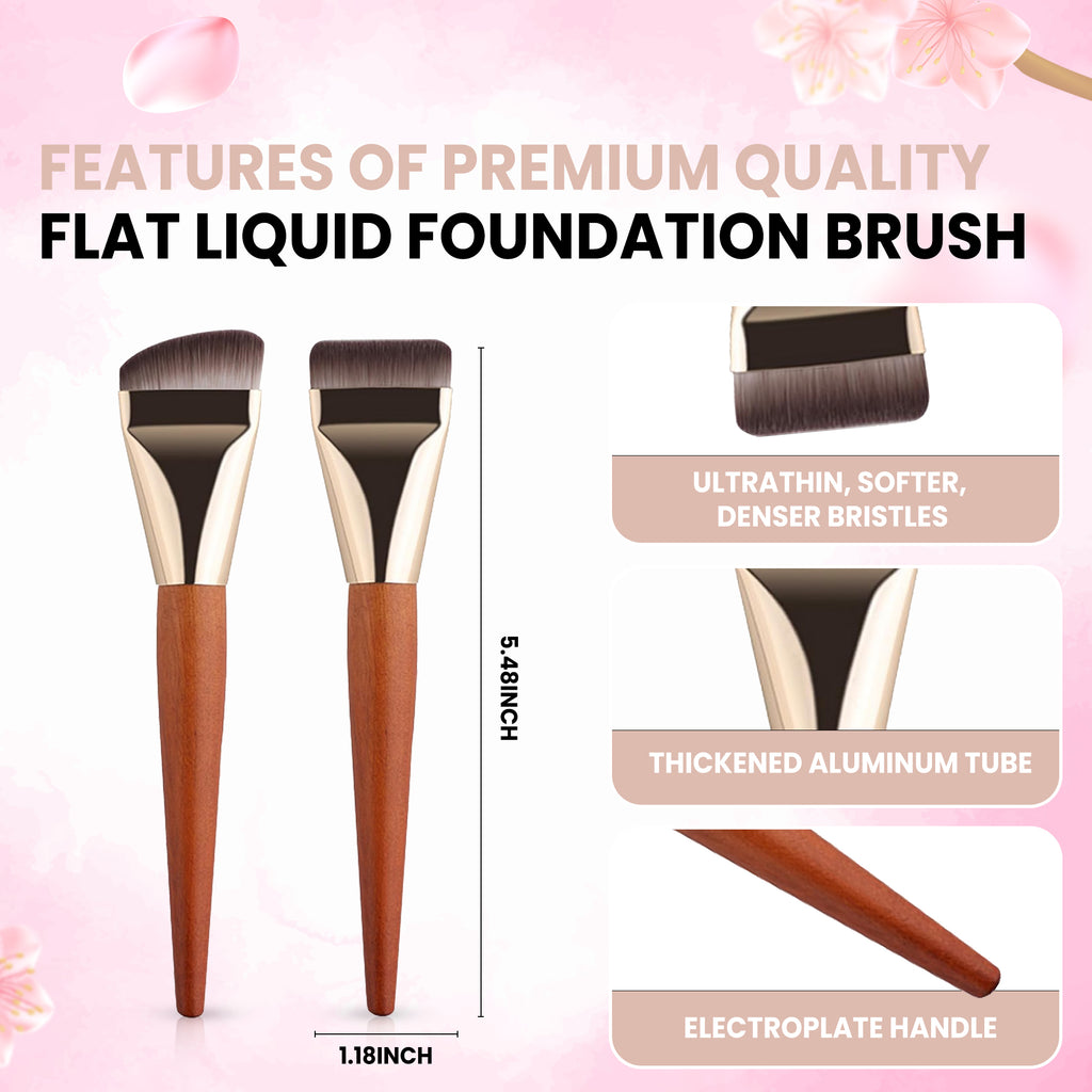 Ultra-Fine Thin Flat Liquid Foundation Brush – Precision Makeup Brush for Smooth, Streak-Free Foundation, Contour & Concealer Application
