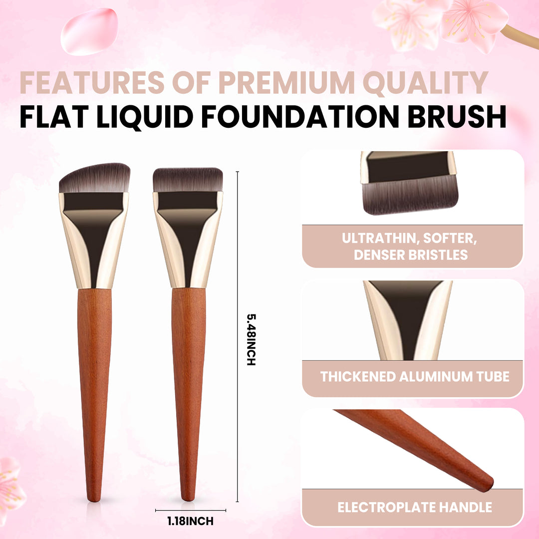 Ultra-Fine Thin Flat Liquid Foundation Brush – Precision Makeup Brush for Smooth, Streak-Free Foundation, Contour & Concealer Application