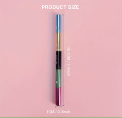 4-in-1 Retractable Travel Makeup Brush Pen Multi-Head Eye & Brow Brush Kit with Compact Case