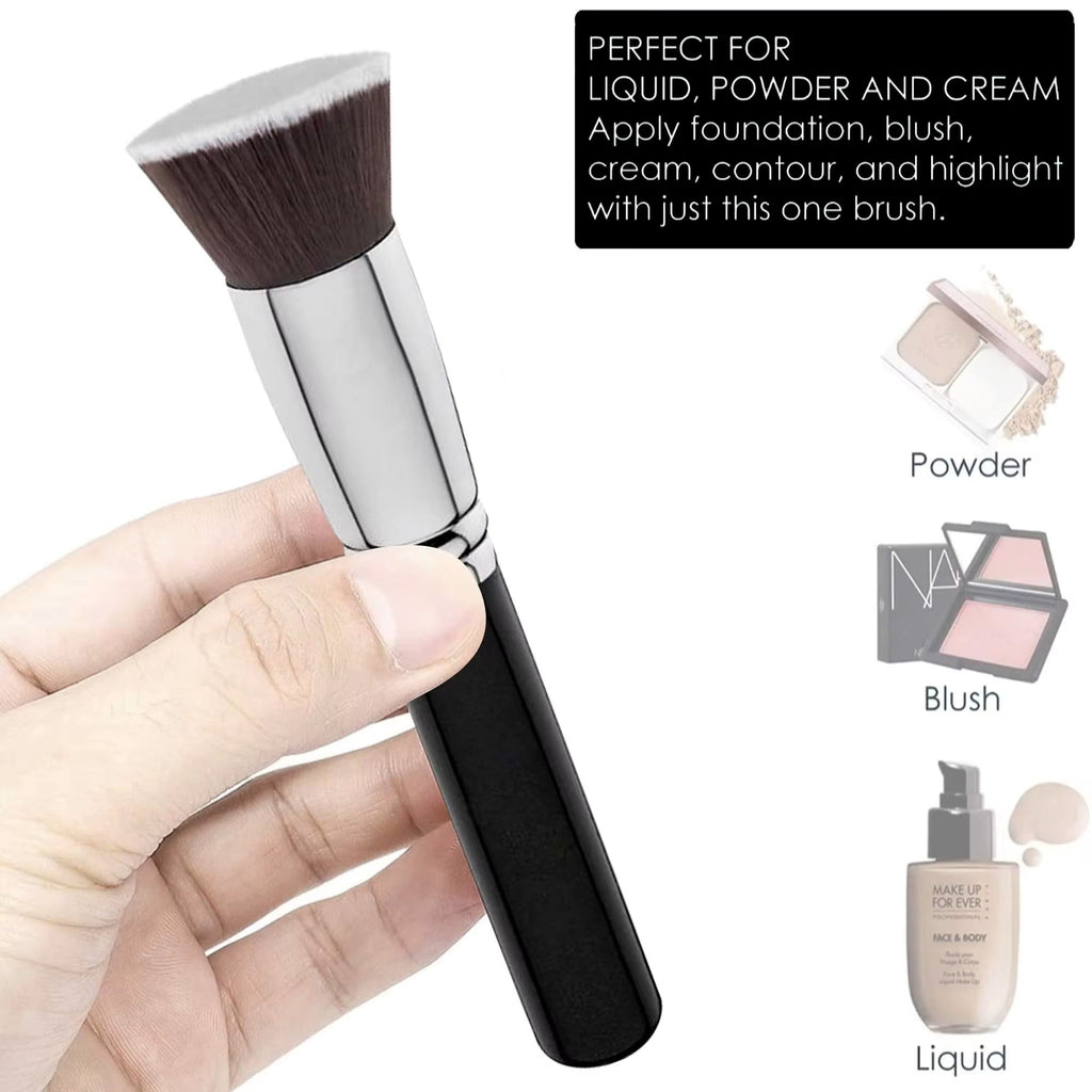 Flat Top Kabuki Foundation Brush for Liquid, Cream & Powder Makeup