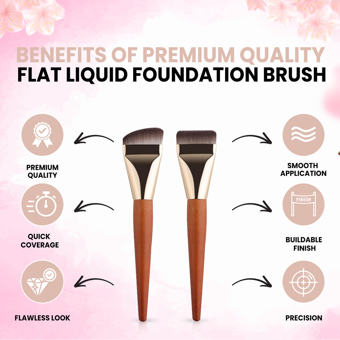 Ultra-Fine Thin Flat Liquid Foundation Brush – Precision Makeup Brush for Smooth, Streak-Free Foundation, Contour & Concealer Application