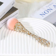 3-Piece Glitter Handle Makeup Brush Set – Luxury Blush & Powder Brushes with Rhinestone Design