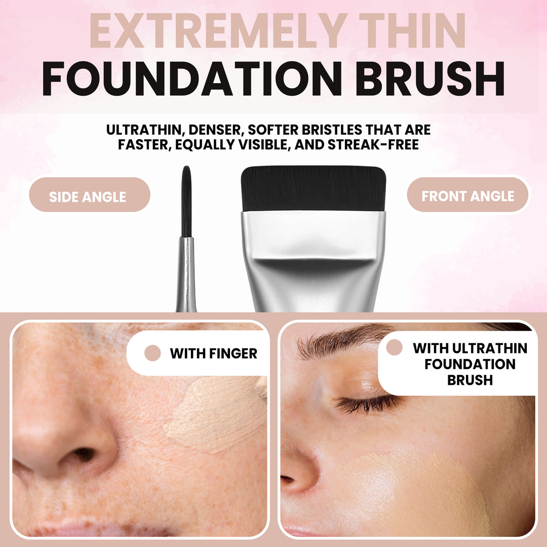 High-End Ultra Fine Thin Flat Liquid Foundation Brush | Smooth, Streak-Free Makeup Application
