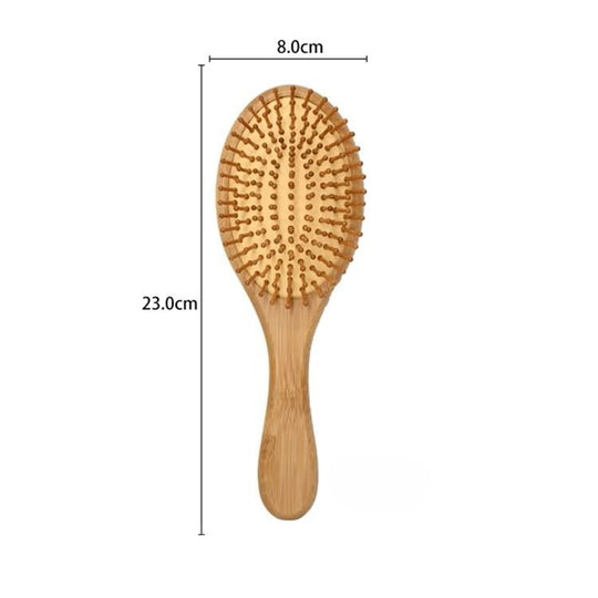 2-Piece Bamboo Hair Brush Set – Eco-Friendly Paddle & Oval Detangling Brushes with Wooden Bristles
