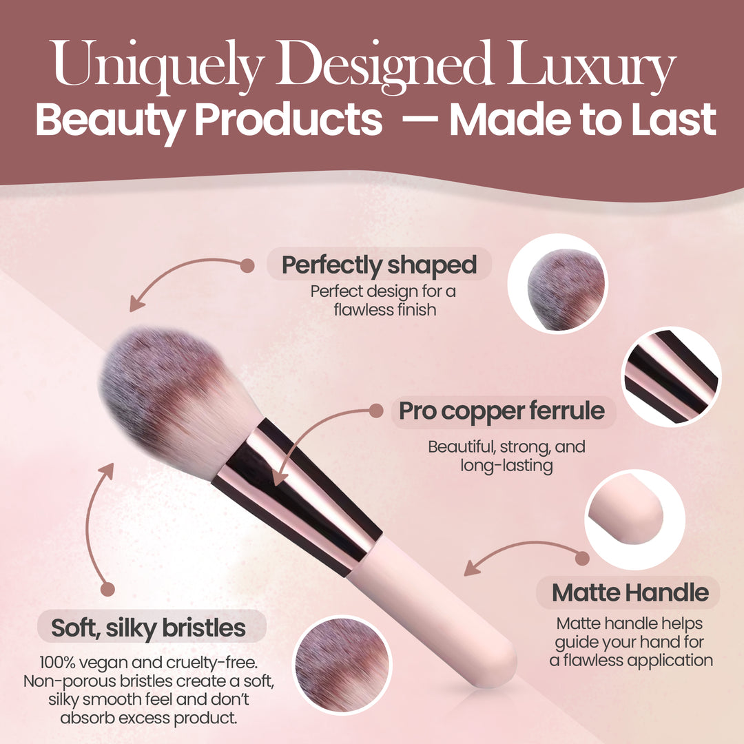 Beautimax Makeup Brush Set with Mirror Case 14PCS Travel LED Mirror Makeup Brush Set (Gold)