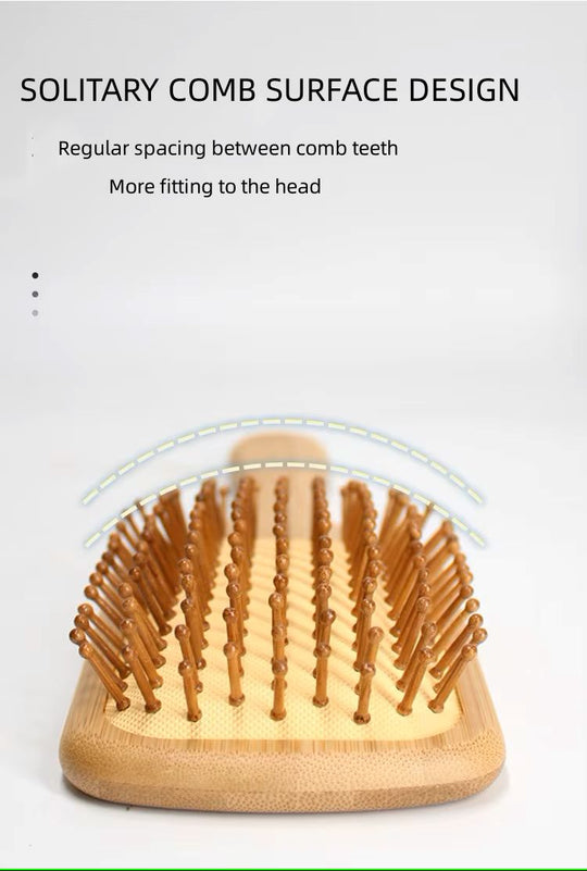 2-Piece Bamboo Hair Brush Set – Eco-Friendly Paddle & Oval Detangling Brushes with Wooden Bristles