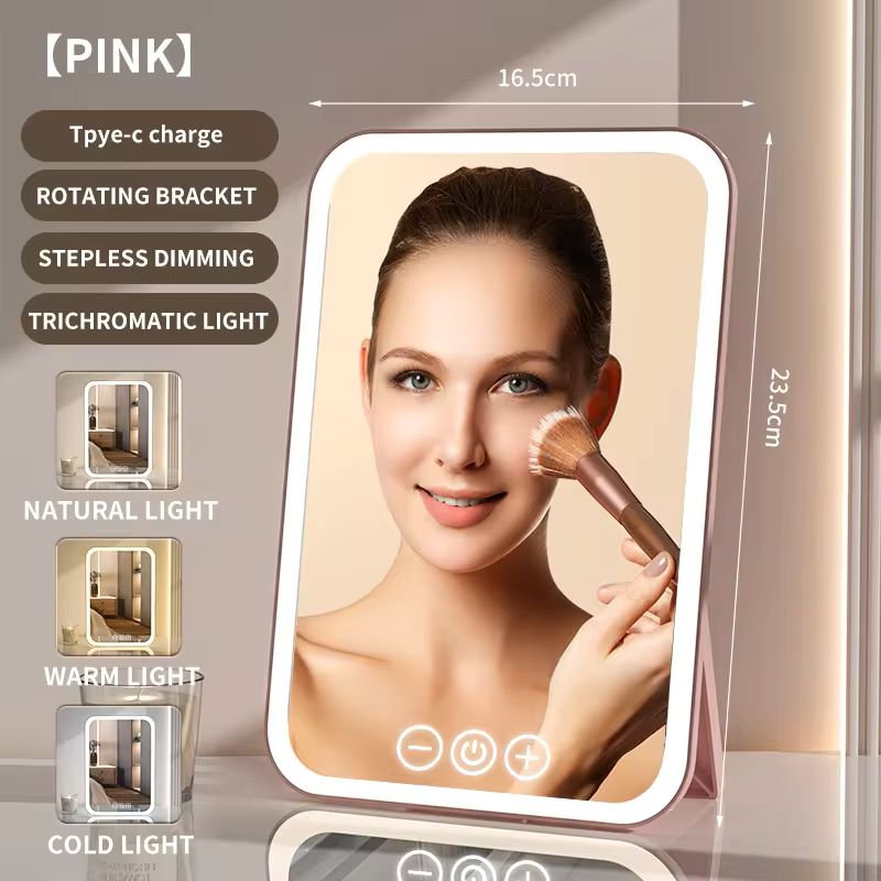 LED Touchscreen Makeup Mirror Adjustable Light Vanity Mirror with Smart Dimming for Beauty & Skincare