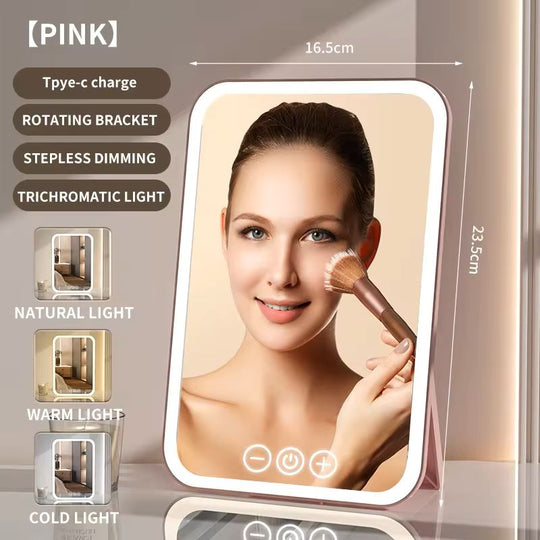 LED Touchscreen Makeup Mirror Adjustable Light Vanity Mirror with Smart Dimming for Beauty & Skincare