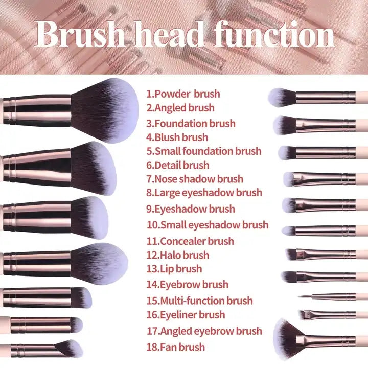 24-Piece Professional Makeup Brush & Sponge Set with Storage Cup Face & Eye Brushes, Beauty Blenders & Brush Cleaner