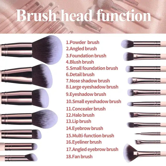 24-Piece Professional Makeup Brush & Sponge Set with Storage Cup Face & Eye Brushes, Beauty Blenders & Brush Cleaner