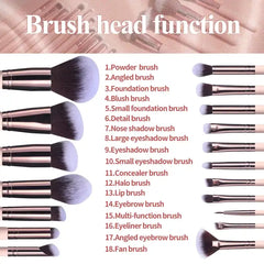 24-Piece Professional Makeup Brush & Sponge Set with Storage Cup Face & Eye Brushes, Beauty Blenders & Brush Cleaner