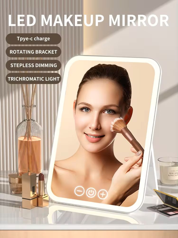 LED Touchscreen Makeup Mirror Adjustable Light Vanity Mirror with Smart Dimming for Beauty & Skincare