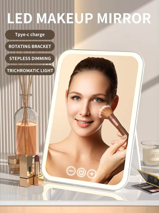 LED Touchscreen Makeup Mirror Adjustable Light Vanity Mirror with Smart Dimming for Beauty & Skincare