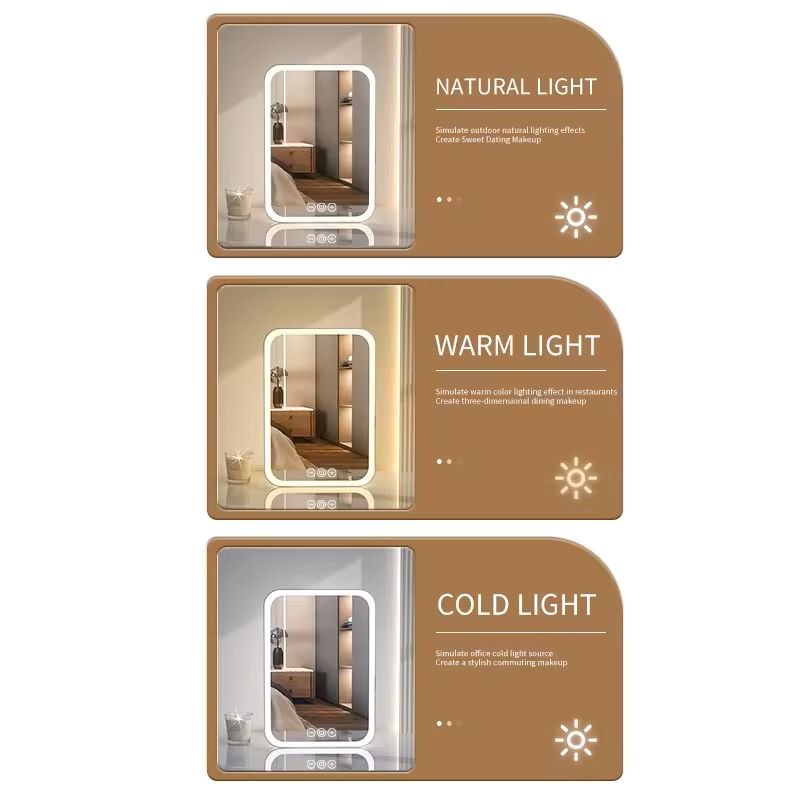 LED Touchscreen Makeup Mirror Adjustable Light Vanity Mirror with Smart Dimming for Beauty & Skincare