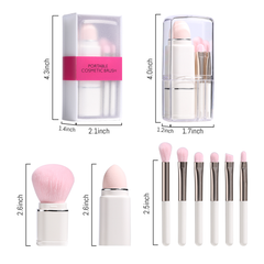 10-Piece Travel Makeup Brush & Sponge Set with Storage Case – Compact Beauty Kit for Eyes & Face