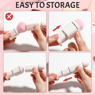 10-Piece Travel Makeup Brush & Sponge Set with Storage Case – Compact Beauty Kit for Eyes & Face