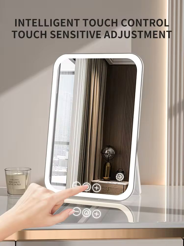 LED Touchscreen Makeup Mirror Adjustable Light Vanity Mirror with Smart Dimming for Beauty & Skincare