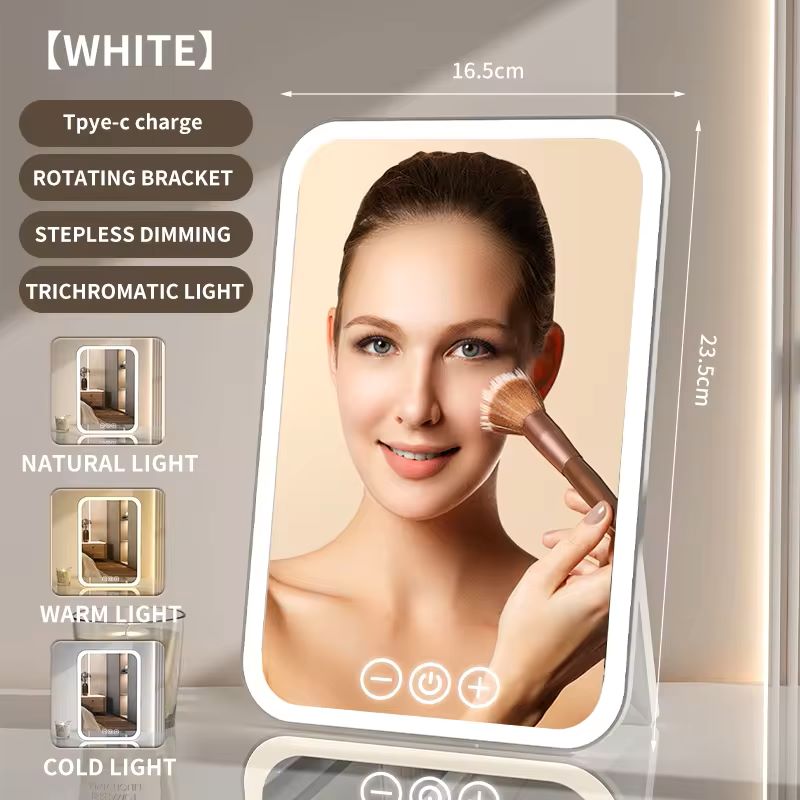 LED Touchscreen Makeup Mirror Adjustable Light Vanity Mirror with Smart Dimming for Beauty & Skincare