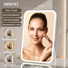LED Touchscreen Makeup Mirror Adjustable Light Vanity Mirror with Smart Dimming for Beauty & Skincare