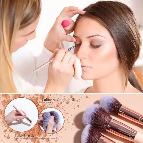New 25PCS Face Makeup Tools Set Makeup Sponge Rotatable Brushes Holder Makeup Brush Set Gift Pack