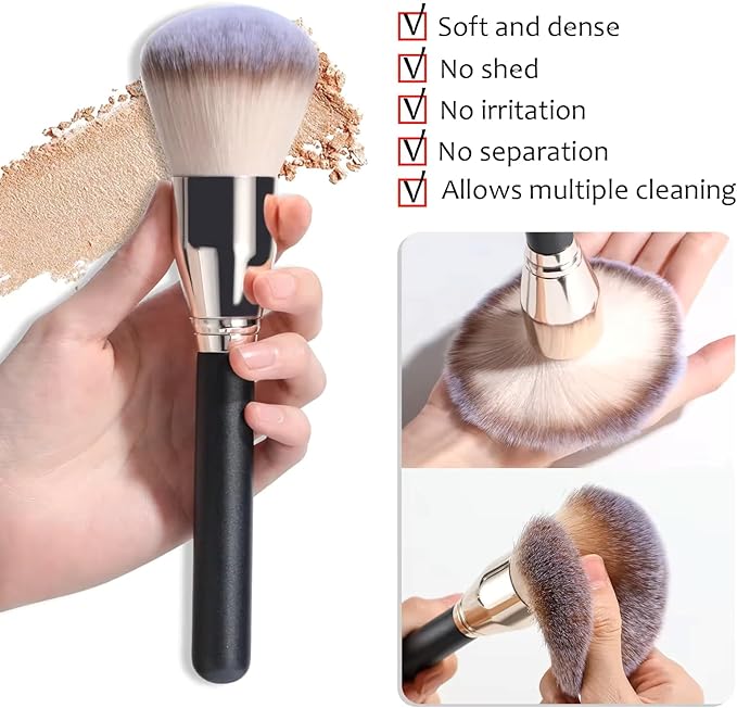 Generic NEW Makeup FACE Brush Professional Large Foundation Blending Powder Liquid Cream Contour Highlighter Kabuki Brush 4 pcs